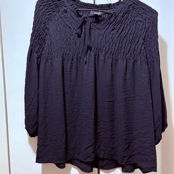 a.n.a Tops - a.n.a Black Smocked Women's Top